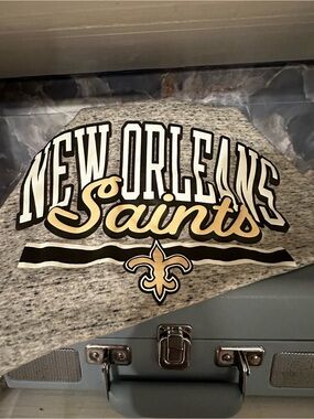 NFL New Orleans Saints Gray and Gold Team Logo Throw Cover